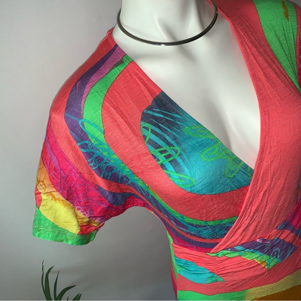 NWT Desigual Funky Artsy Fitted Wrap Dress - Picture 5 of 16